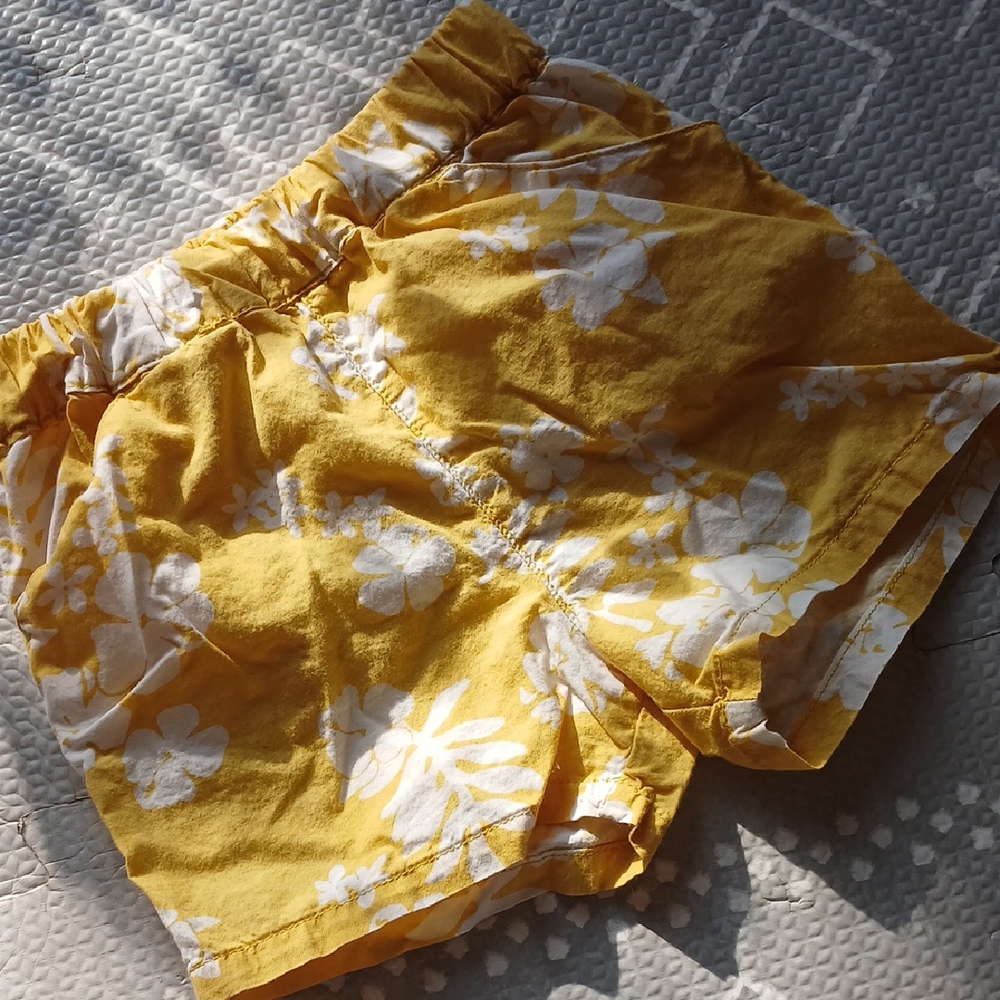 Petit Bateau Yellow Shorts with Abstract Pattern